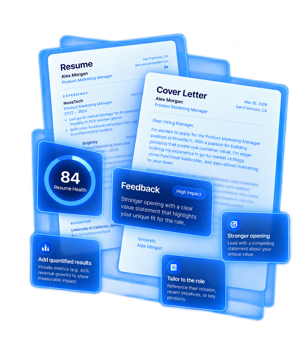 Master resume and cover letter review — example